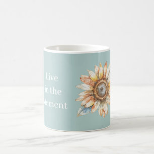Sonnenblume Lebe im Moment Kaffeetasse