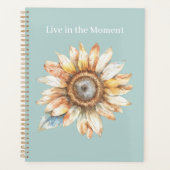 Sonnenblume Lebe im Moment Planer (Vorderseite)