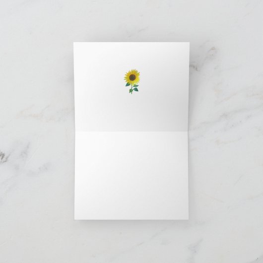 Sonnenblume-leere Anmerkungs-Karte Karte (Innenseite)