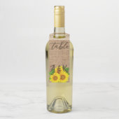 Sonnenblume-Leinwand-Blick-rustikale Wedding Flaschenanhänger (Auf Flasche)