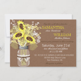 Sonnenblume-Leinwand-rustikale Einladung