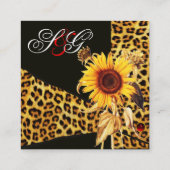 SONNENBLUME ,LEOPARD FUR RIBBON,RED RUBY GEMSTONES QUADRATISCHE VISITENKARTE (Rückseite)