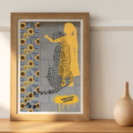 Sonnenblume Leopard Graffiti Street Pop Kulturhaup Poster