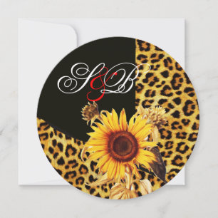 SONNENBLUME, LEOPARDENFELL-BAND, ROTER RUBIN-EDELS EINLADUNG