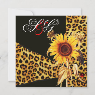 SONNENBLUME, LEOPARDENFELL-BAND, ROTER RUBIN-EDELS EINLADUNG