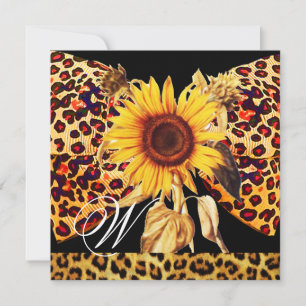 SONNENBLUME, LEOPARDENFELL BOW SOMMERPARTY MONOGRA EINLADUNG