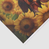 Sonnenblume Liebe, braune Dackel Seidenpapier (Ausschnitt)