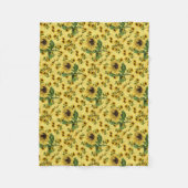 Sonnenblume-Liebe Fleecedecke (Vorderseite)