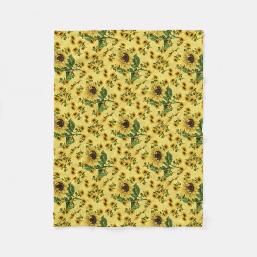 Sonnenblume-Liebe Fleecedecke (Vorderseite)