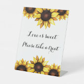 Sonnenblume Liebe ist ein süßes Hochzeitsheiß Sockelschild (Vorderseite)