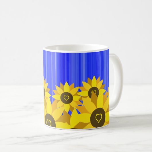 Sonnenblume-Liebe Kaffeetasse (VorderseiteRechts)