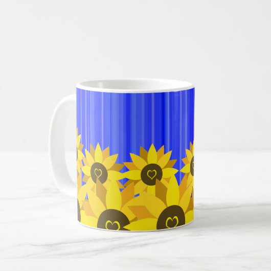 Sonnenblume-Liebe Kaffeetasse (Vorderseite Links)