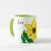 Sonnenblume-Liebe Tasse (Vorderseite Links)
