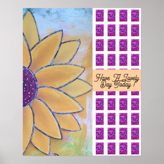 Sonnenblume Liebliches Tagesgedicht Poster (Vorne)