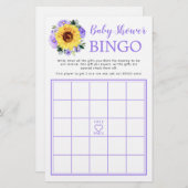 Sonnenblume Lila Blütendusche Bingo Spiel (Vorne/Hinten)