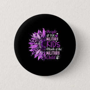 Sonnenblume Lila für militärische Kinder Button