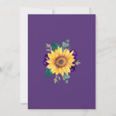 Sonnenblume Lila Geometric Floral Wedding Einladung (Rückseite)
