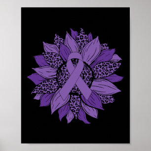 Sonnenblume Lila Ribbon Fibromyalgie Bewusstsein M Poster
