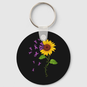 Sonnenblume Lila Ribbon Fibromyalgie Bewusstsein M Schlüsselanhänger