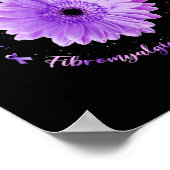 Sonnenblume Lila Ribbon Fibromyalgie Bewusstsein Poster (Ecke)