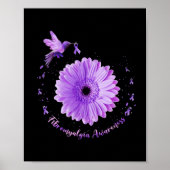 Sonnenblume Lila Ribbon Fibromyalgie Bewusstsein Poster (Vorne)