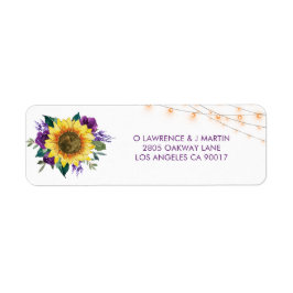 Sonnenblume Lila Rose Lights Hochzeitadresse