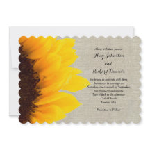 Sonnenblume Linen Rustikale Hochzeit Einladung