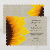 Sonnenblume Linen Rustikale Hochzeit Einladung (Vorne/Hinten)