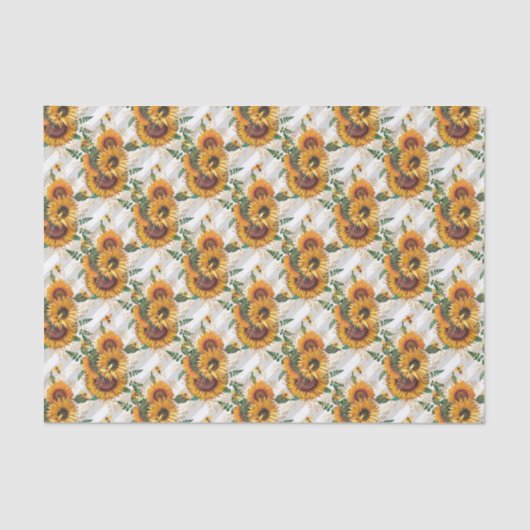 Sonnenblume Lover Bee Honeycomb Muster Seidenpapier (Vorderseite)