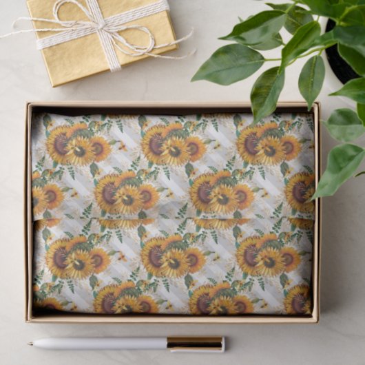 Sonnenblume Lover Bee Honeycomb Muster Seidenpapier (Geschenk)