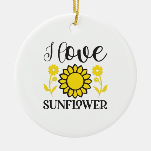 Sonnenblume Lover | I Liebe Sonnenblumen Keramik Ornament (Vorne)