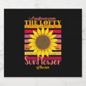 Sonnenblume Lover | Sonnenblume Schaumweinetikett (Einzelnes Label)