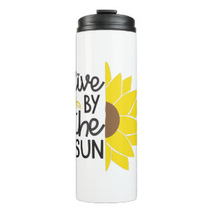 Sonnenblume Lover Von der Sonne leben Thermosbecher
