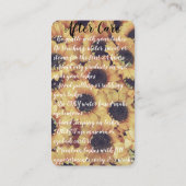 Sonnenblume-Loyalität und nach Sorgfalt Visitenkarte (Rückseite)