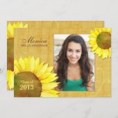 Sonnenblume-Mädchen-Foto-Abschluss-Klasse von Einladung (Vorne/Hinten)