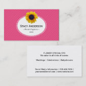 Sonnenblume | Magenta Streifen Visitenkarte (Vorne/Hinten)