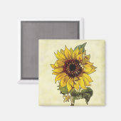 Sonnenblume Magnet (Vorderseite/Rückseite)