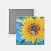 Sonnenblume Magnet (Vorderseite/Rückseite)