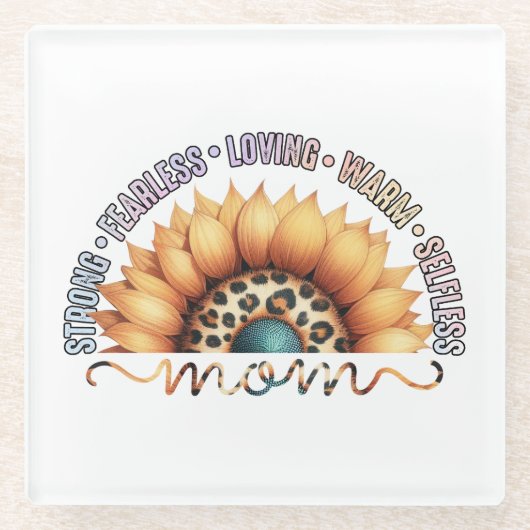 Sonnenblume-Mama Glasuntersetzer (Vorderseite)
