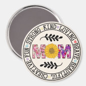 Sonnenblume Mama Magnet (Vorderseite/Rückseite)