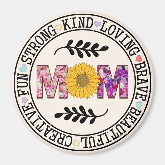 Sonnenblume Mama Magnet (Vorne)