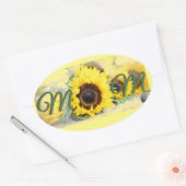 Sonnenblume-Mama Ovaler Aufkleber (Umschlag)