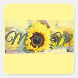 Sonnenblume-Mama Quadratischer Aufkleber