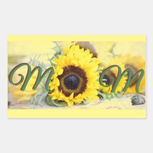 Sonnenblume-Mama Rechteckiger Aufkleber (Vorderseite)