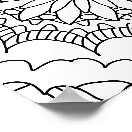 Sonnenblume Mandala Coloring Poster (Ecke)