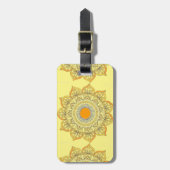 Sonnenblume Mandala Gepäckanhänger (Vorderseite vertikal)