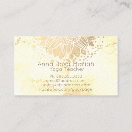 *~* Sonnenblume Mandala Glitzer Spiritueller Yoga Visitenkarte (Rückseite)