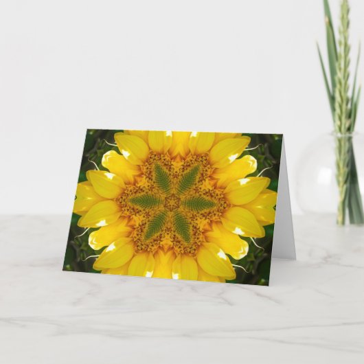 Sonnenblume-Mandala Karte (Vorderseite)