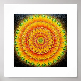 "Sonnenblume Mandala of Light - Sacred Geometry Ar Poster