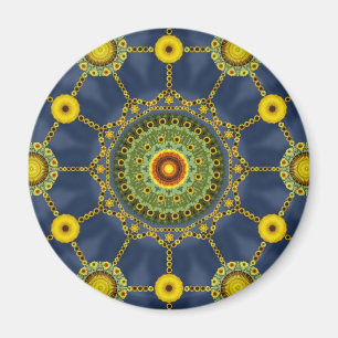 Sonnenblume-Mandala-Reihen-Magnet Magnet